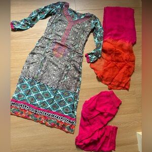 Meera B Cotton Indian Pakistani Salwar Kameez with Dupatta